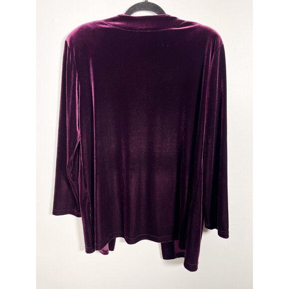 Vintage 80s / 90s velour mauve purple cardigan - Picture 5 of 5